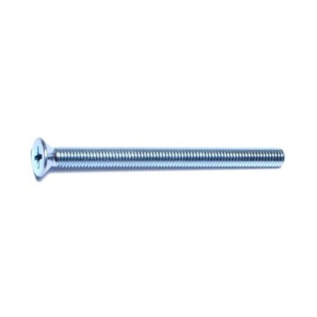 Midwest Fastener #10-32 x 2-1/2 in Phillips Flat Machine Screw, Zinc Plated Steel, 100 PK 07301